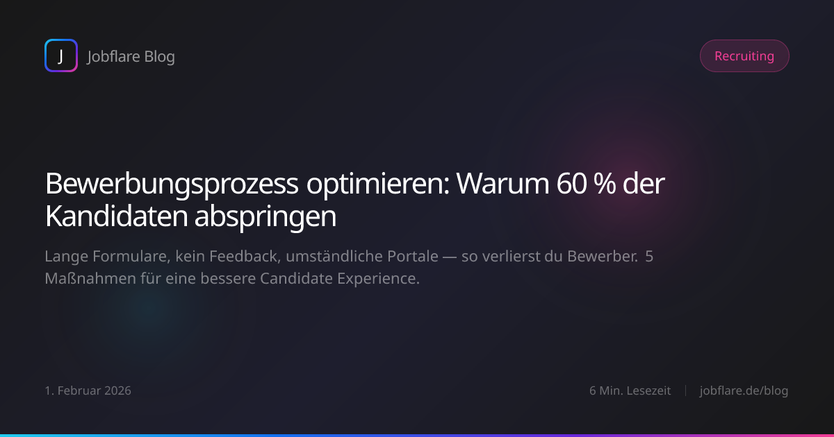 Bewerbungsprozess optimieren: Warum 60 % der Kandidaten abspringen